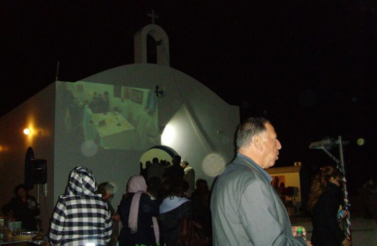 Πλήθος πιστών στα εγκαίνια της Αγίας Ματρώνας στην περιοχή Τοξεύτρας στην Πέγεια