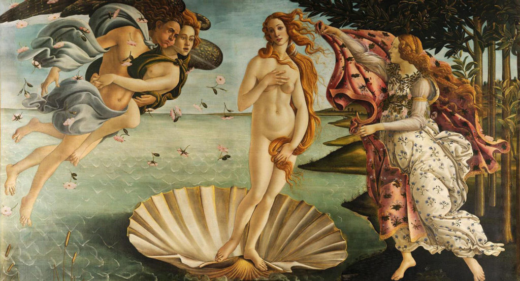 Η γέννηση της Αφροδίτης, το αξεπέραστο έργο του Σάντρο Μποτιτσέλι (1486). Φωτο: Wikipedia